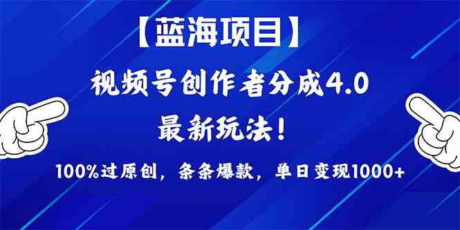 （9777期）2024蓝海项目视频号，最新方法， 100%过原创，条条爆款，单日变现1K+，…-test