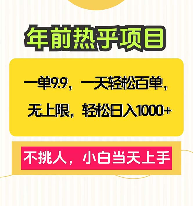 一单9.9，一天百单无上限，不挑人，小白当天上手，轻松日入1000+-test