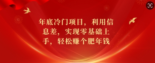年底冷门项目，利用信息差，实现零基础上手，轻松赚个肥年钱【揭秘】-test