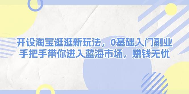 开设淘宝逛逛新玩法，0基础入门副业，手把手带你进入蓝海市场，赚钱无忧-test
