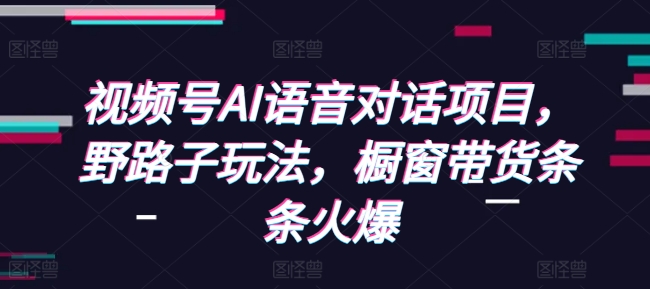 视频号AI语音对话项目，野路子玩法，橱窗带货条条火爆-test