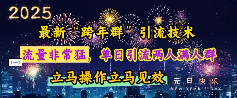 最新“跨年群”引流，流量非常猛，单日引流两人满人群，立马操作立马见效【揭秘】-test