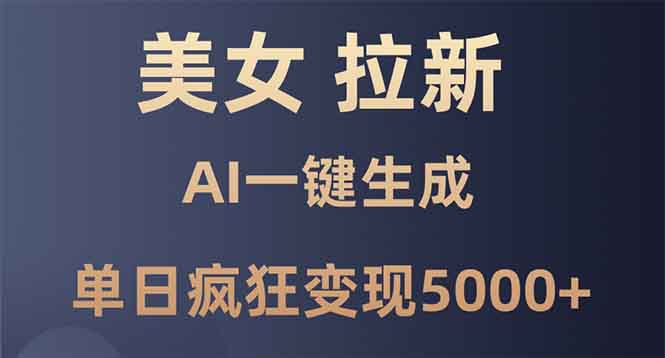美女暴力拉新，通过AI一键生成，单日疯狂变现5000+，纯小白一学就会！-test