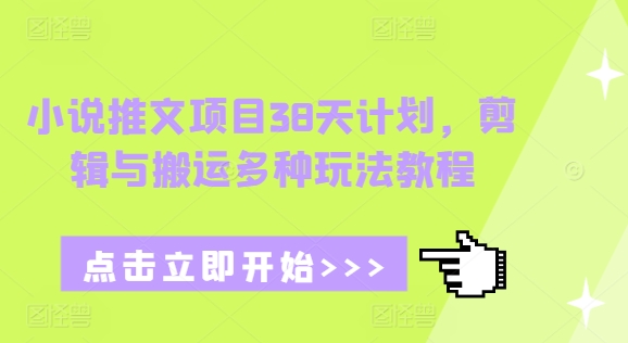 小说推文项目38天计划，剪辑与搬运多种玩法教程-test