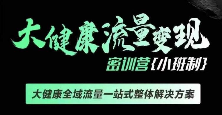 千万级大健康变现课线下课，大健康全域流量一站式整体解决方案-test