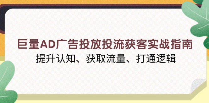 巨量AD广告投放投流获客实战指南，提升认知、获取流量、打通逻辑-test