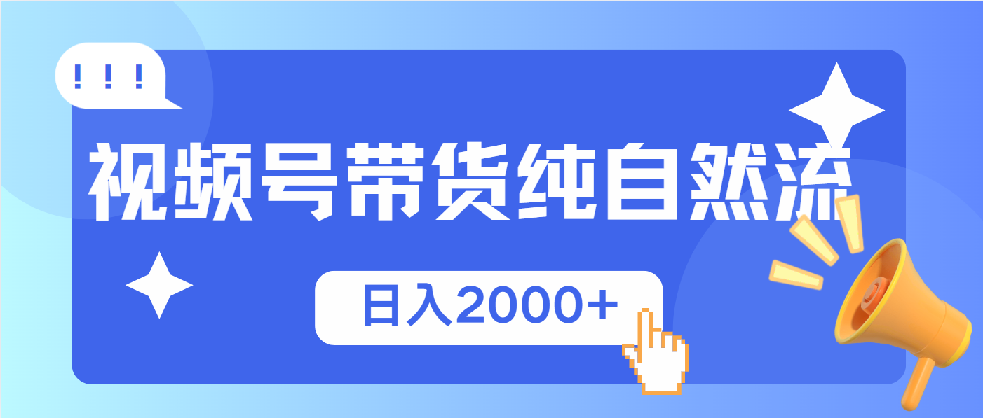 视频号带货，纯自然流，起号简单，爆率高轻松日入2000+-test