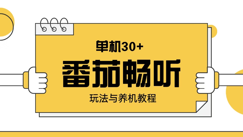 番茄畅听玩法与养机教程：单日日入30+。-test