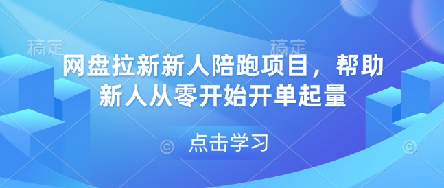 网盘拉新新人陪跑项目，帮助新人从零开始开单起量-test