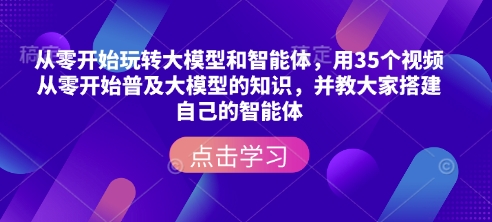 从零开始玩转大模型和智能体，​用35个视频从零开始普及大模型的知识，并教大家搭建自己的智能体-test
