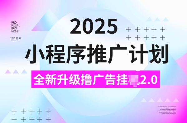 2025小程序推广计划，撸广告挂JI3.0玩法，日均5张【揭秘】-test