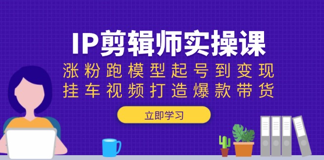 IP剪辑师实操课：涨粉跑模型起号到变现，挂车视频打造爆款带货-test