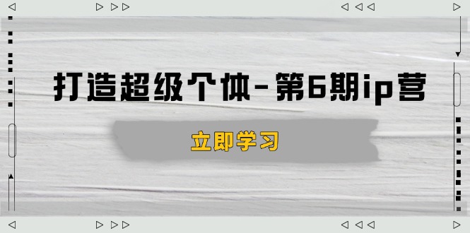 打造 超级个体-第6期ip营：商业认知,产品设计,成交演练,解决知识变现难题-test