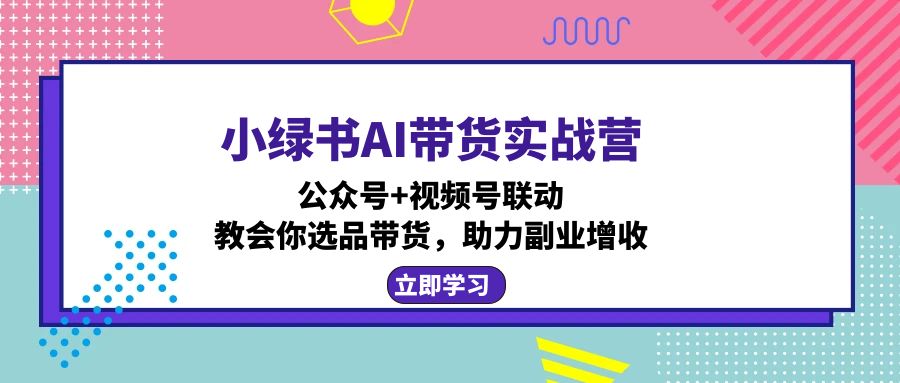 小绿书AI带货实战营：公众号+视频号联动，教会你选品带货，助力副业增收-test