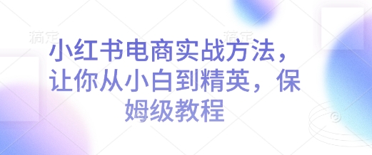 小红书电商实战方法，让你从小白到精英，保姆级教程-test