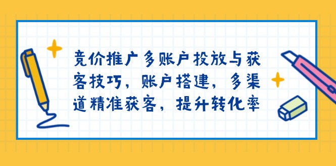 竞价推广多账户投放与获客技巧，账户搭建，多渠道精准获客，提升转化率-test