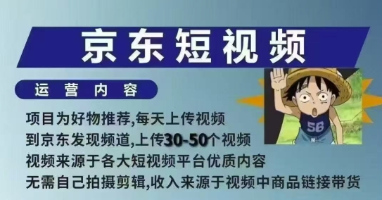 京东短视频带货课，无需自己拍摄剪辑，保姆式教学，两天快速上手-test