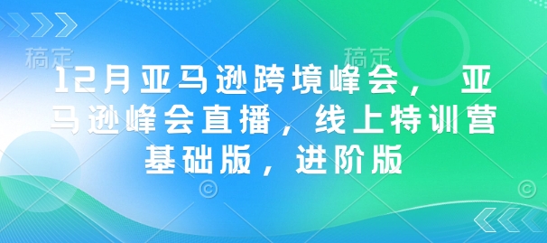 12月亚马逊跨境峰会， 亚马逊峰会直播，线上特训营基础版，进阶版-test