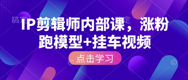 IP剪辑师内部课，涨粉跑模型+挂车视频-test