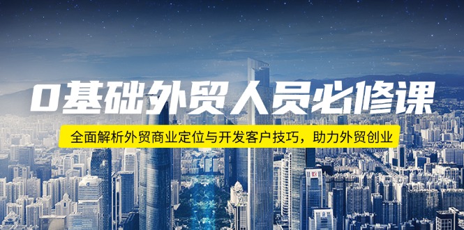 0基础外贸人员必修课：全面解析外贸商业定位与开发客户技巧，助力外贸创业-test