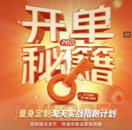 淘宝开单秘籍PRO，量身定制淘天实战陪跑计划，告别做店迷茫、快速突破运营瓶颈期-test