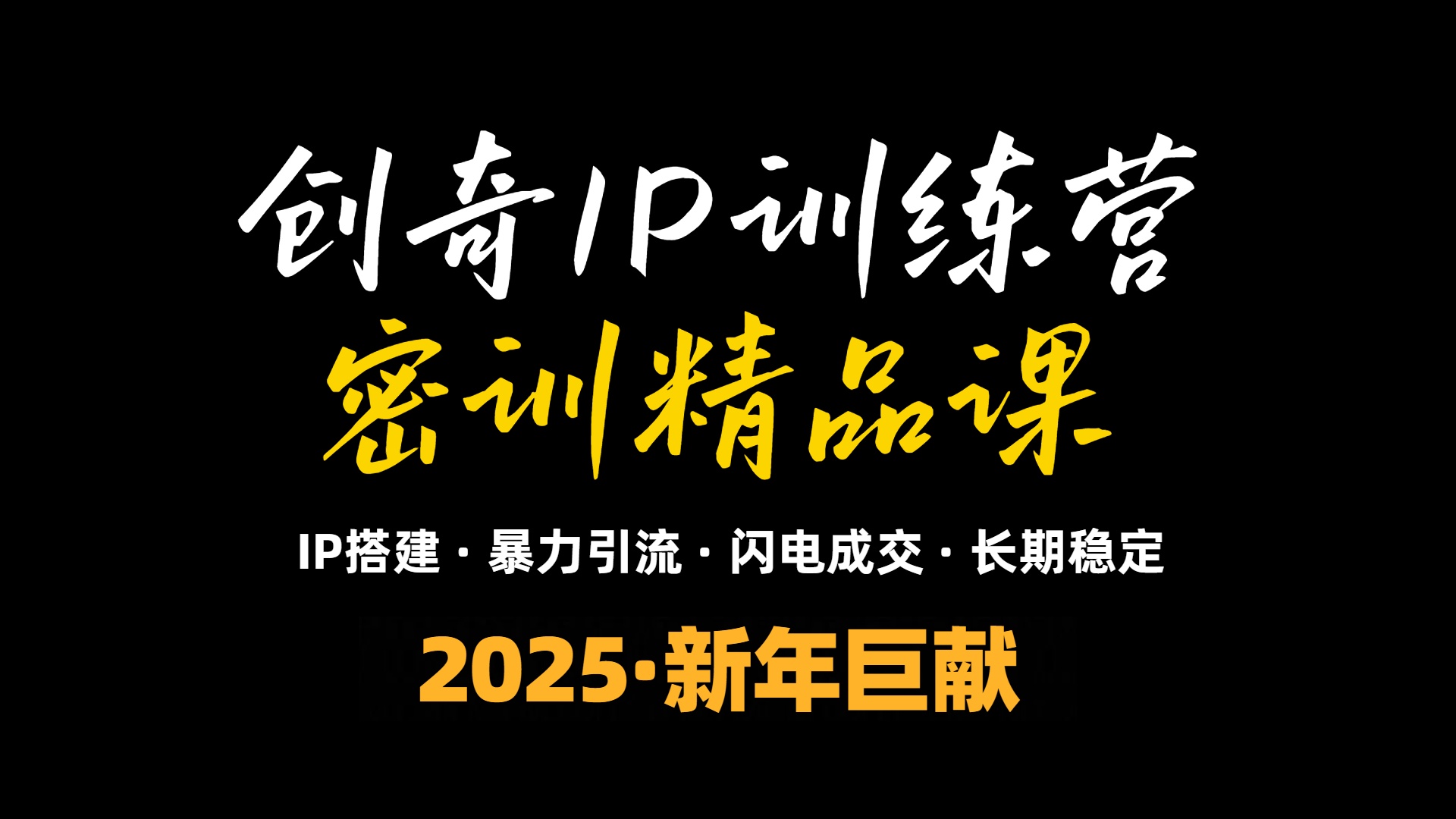 2025年“知识付费IP训练营”小白避坑年赚百万，暴力引流，闪电成交-test