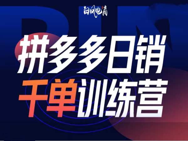 拼多多日销千单训练营第32期，2025开年变化和最新玩法-test