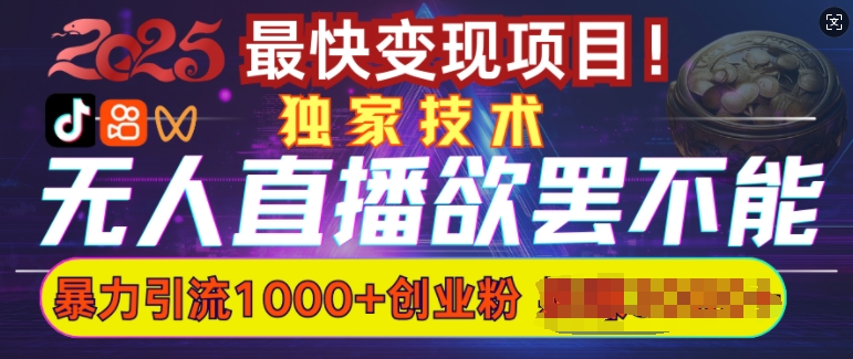 欲罢不能的无人直播引流，超暴力日引流1000+高质量精准创业粉-test