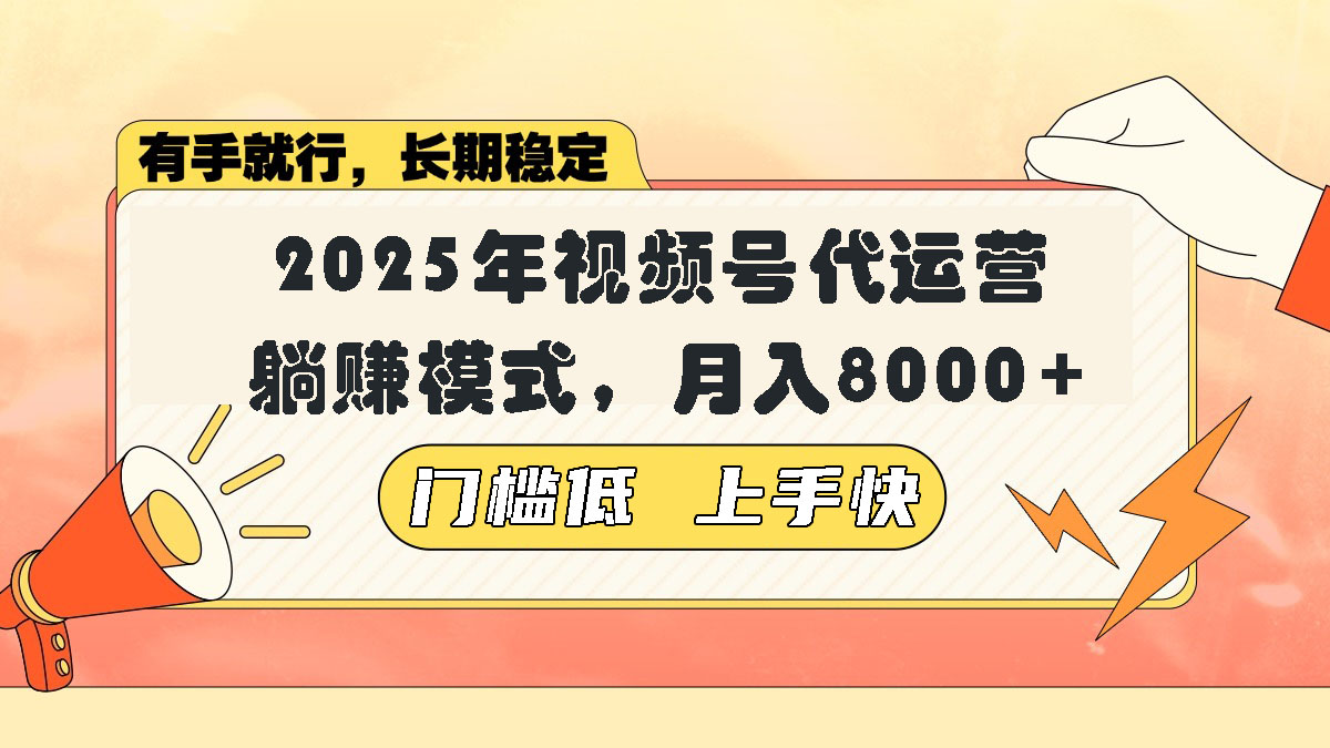 视频号带货代运营，躺赚模式，小白单月轻松变现8000+-test