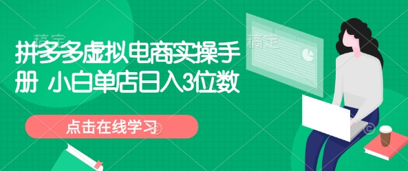 拼多多虚拟电商实操手册 小白单店日入3位数-test