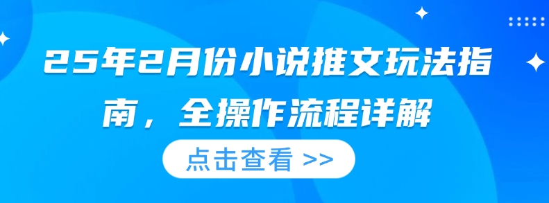 25年2月份小说推文玩法指南，全操作流程详解-test