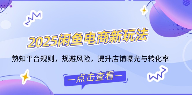 2025闲鱼电商新玩法，熟知平台规则，规避风险，提升店铺曝光与转化率-test