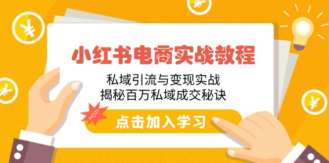 小红书电商实战教程：私域引流与变现实战，揭秘百万私域成交秘诀-test