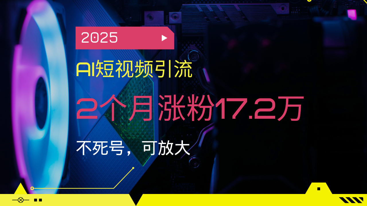 2025AI短视频引流，2个月涨粉17.2万，不死号，可放大-test