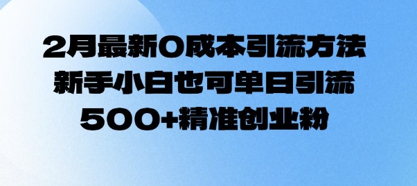 2月最新0成本引流方法，新手小白也可单日引流500+精准创业粉-test
