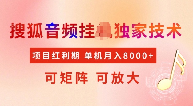 首发搜狐音频挂JI，项目红利期，可矩阵可放大，稳定月入5k【揭秘】-test