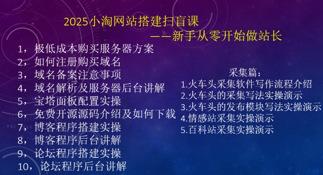2025小淘网站搭建扫盲课，新手从零开始做站长-test