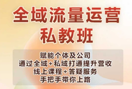 全域流量运营操盘课，赋能个体及公司通过全域+私域打通提升营收-test