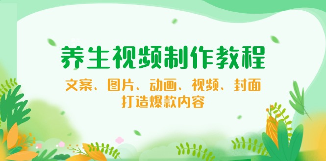 养生视频制作教程，文案、图片、动画、视频、封面，打造爆款内容-test