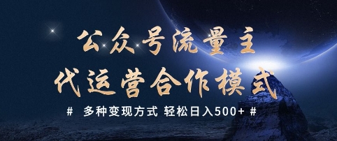 公众号流量主代运营  多种变现方式 轻松日入5张【揭秘】-test