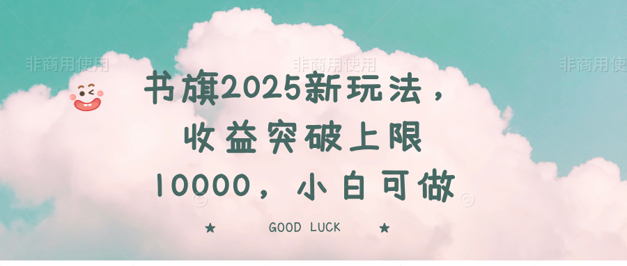书旗2025新玩法，收益突破上限10000，小白可做-test