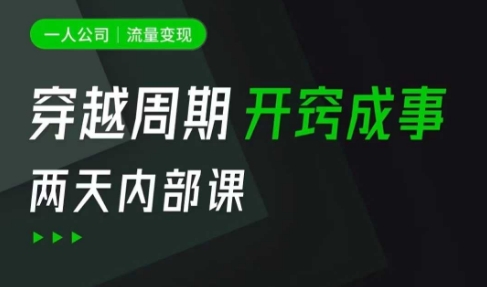 一人公司：流量变现课，一人公司的方法模型拆解， 拆解富人思维，流量思维，小老板思维等-test