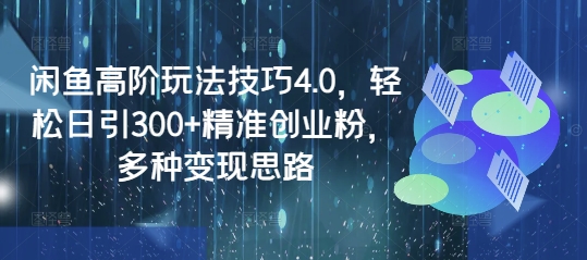 闲鱼高阶玩法技巧4.0，轻松日引300+精准创业粉，多种变现思路-test