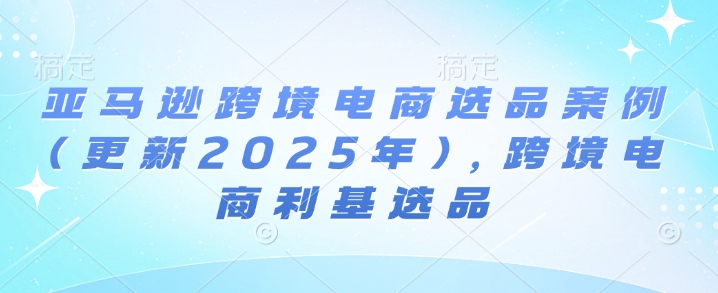 亚马逊跨境电商选品案例(更新2025年3月)，跨境电商利基选品-test