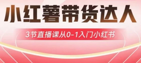 小红薯达人带货启航计划，3节直播课从0-1入门小红书-test