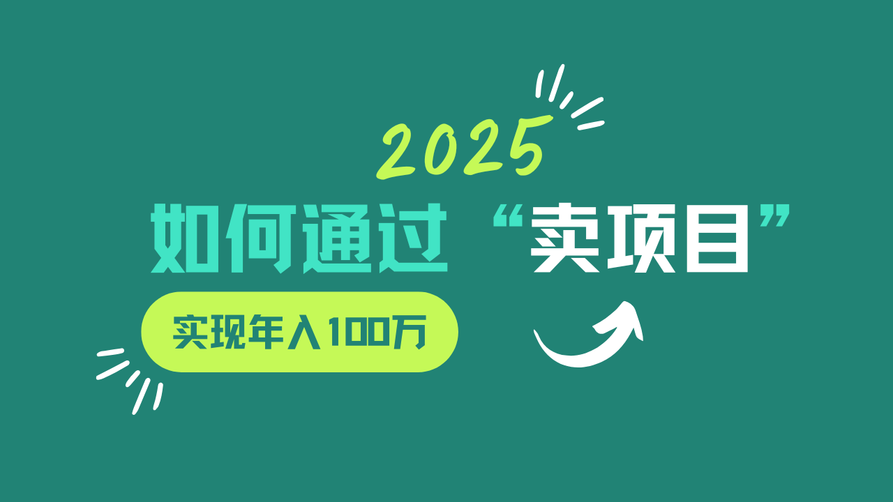 2025年如何通过“卖项目”实现年入100w-test