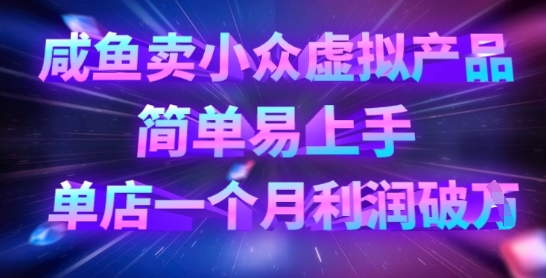 咸鱼卖小众虚拟产品，简单易上手，单店一个月利润破W-test