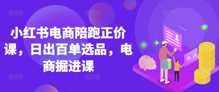 小红书电商陪跑正价课，小红书官方认证电商讲师教学，日出百单选品，电商掘进课-test