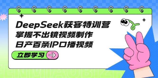 DeepSeek获客特训营：掌握不出镜视频制作，日产百条IP口播视频-test