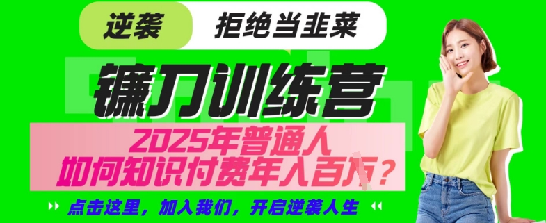 【网创项目终点站-镰刀训练营超级IP合伙人】25年普通人如何通过“知识付费”年入百个-仅此一版【揭秘】-test